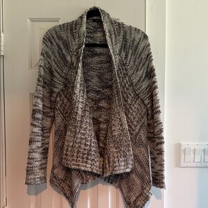 Ann Taylor Black and Gray Women's Draped Cardigan